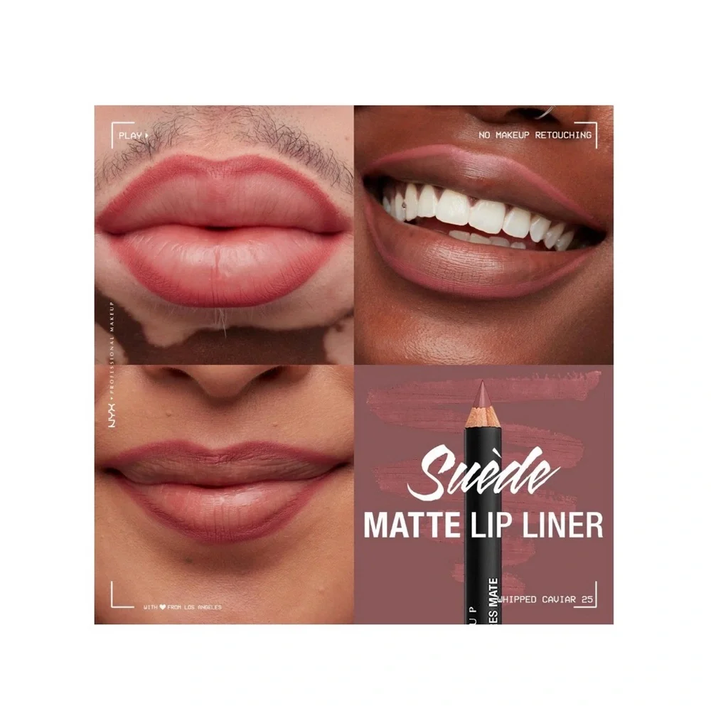💄💋 NEW! NYX Suede Matte Lip Liner Velvet Soft Vegan Lip Pencil- Whipped Caviar